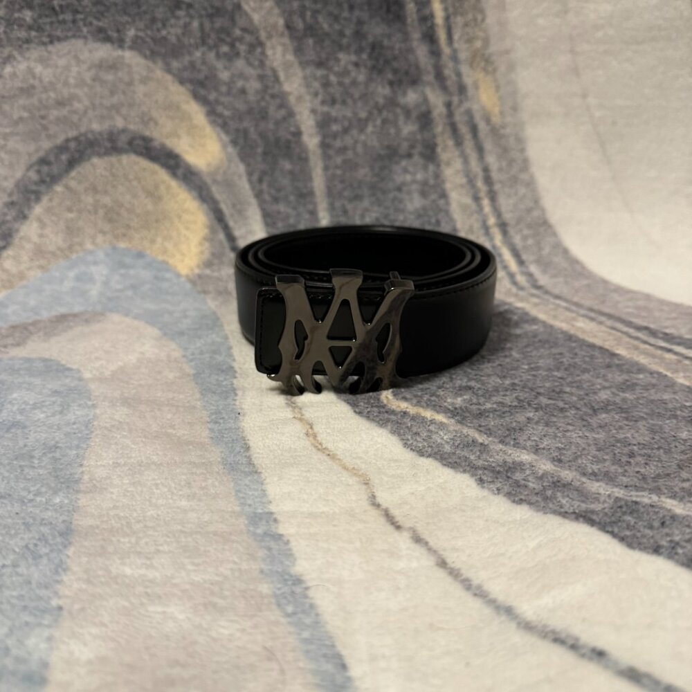 Amiri MA Buckle Leather Mens Belt Size 110